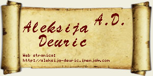 Aleksija Deurić vizit kartica